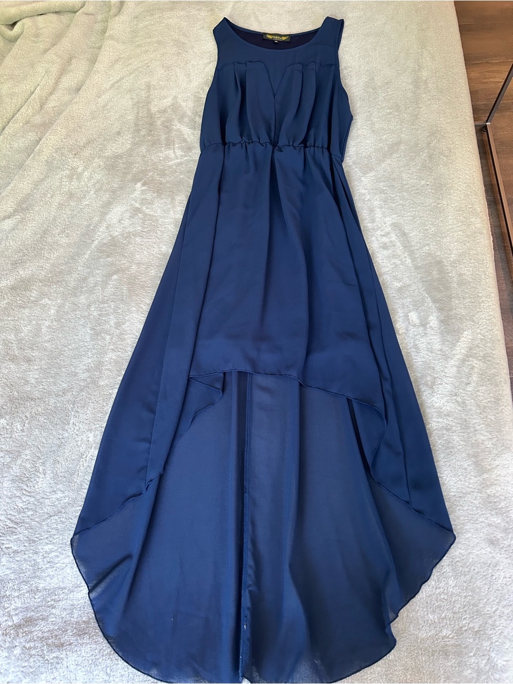 Boutique Navy Sleeveless High Low Dress